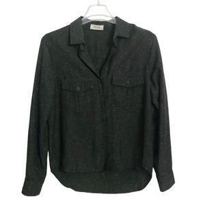 Bella Dahl Dark Forrest Green Speckled Button Down Size M